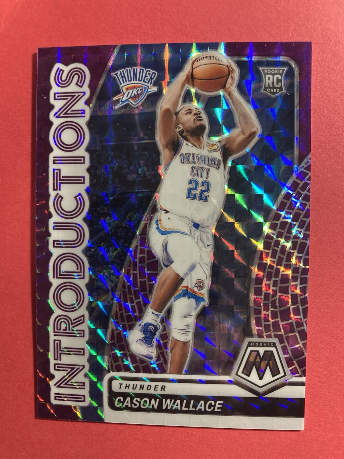 2023-24 Panini Mosaic Cason Wallace RC #9 Introductions PURPLE  /99