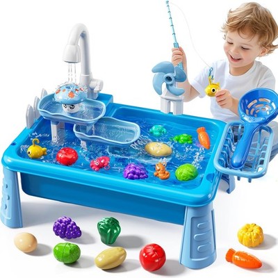 Water Table Play Sink Toy for Kids 2 3 4 5 6 Years Old - Outdoor Kitchen with...