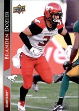 Branden Dozier 2021 Upper Deck CFL Football Blank Back card Calgary Stampeders