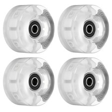Roller Skate Wheels Light Up with Bearing 32x58mm, White Light 4pcs