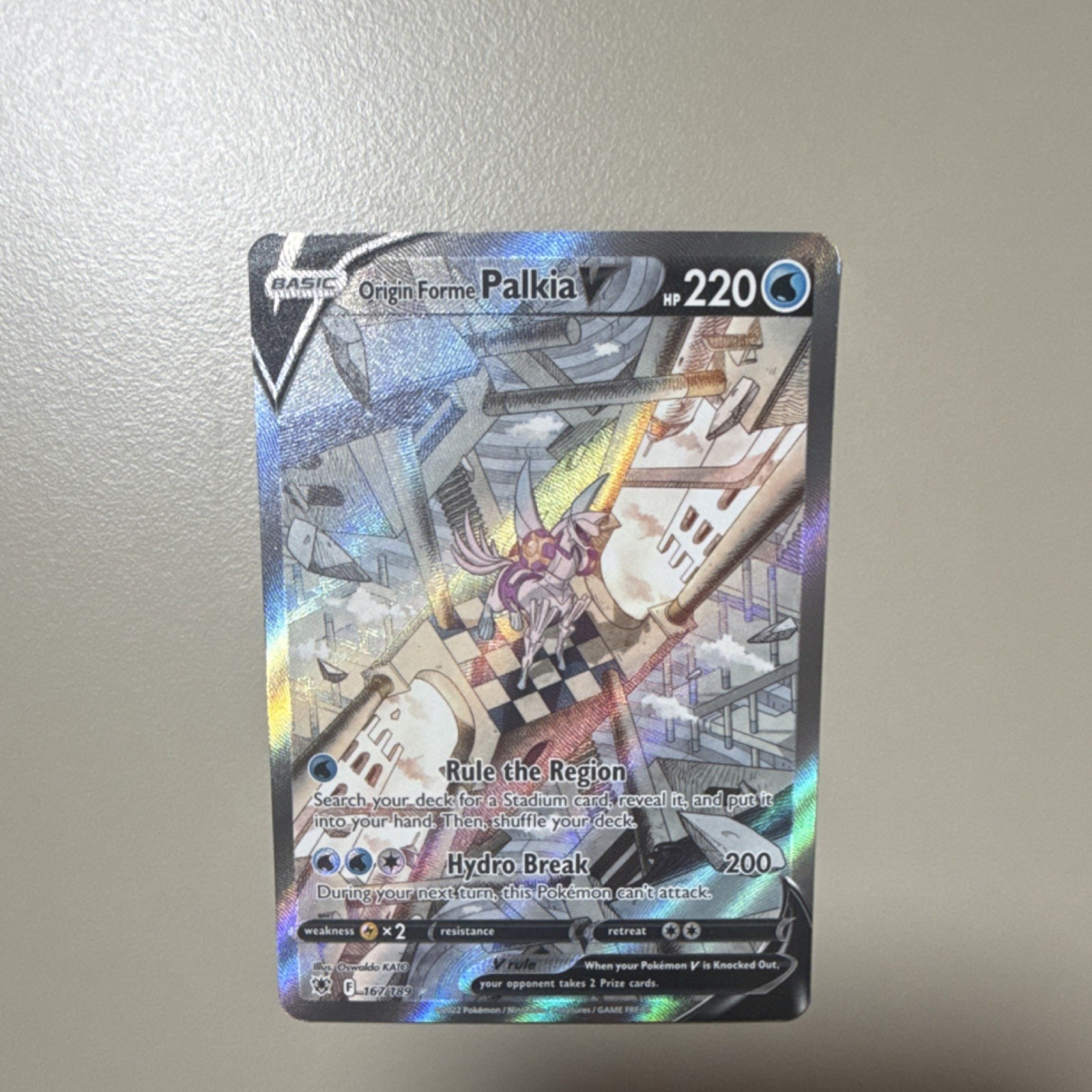 Pokémon Origin Forme Palkia V Full Art Holo 167/189 Astral Radiance 220 HP
