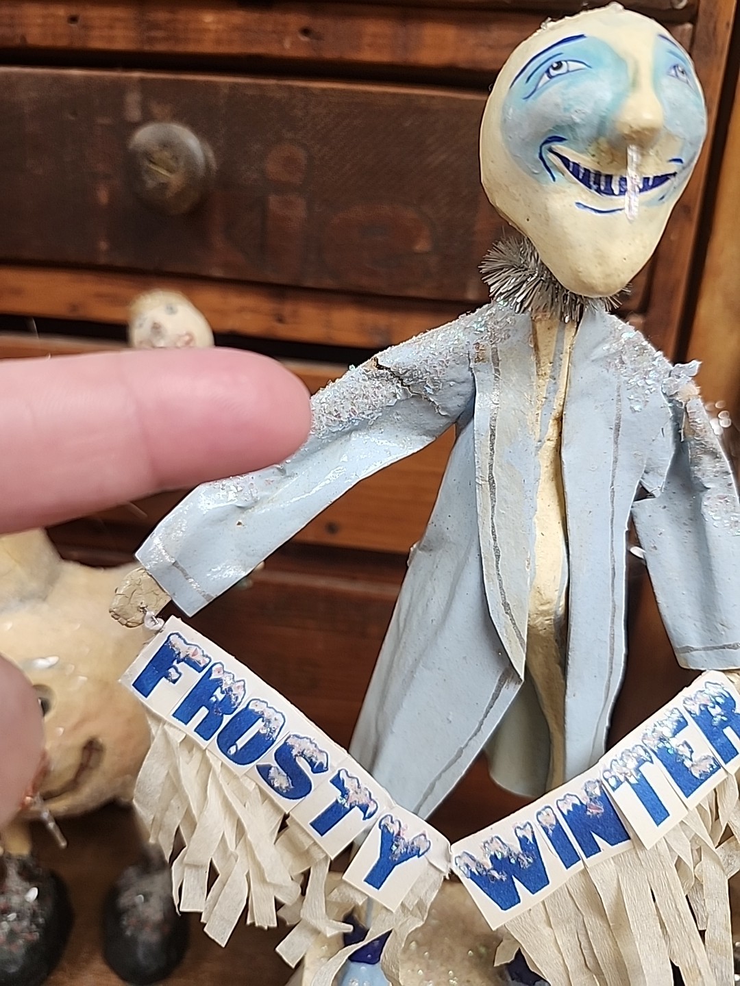 3 BETHANY LOWE Frosty Winter Chilly Icicles VIRGINIA BETOURNE Paper Mache READ