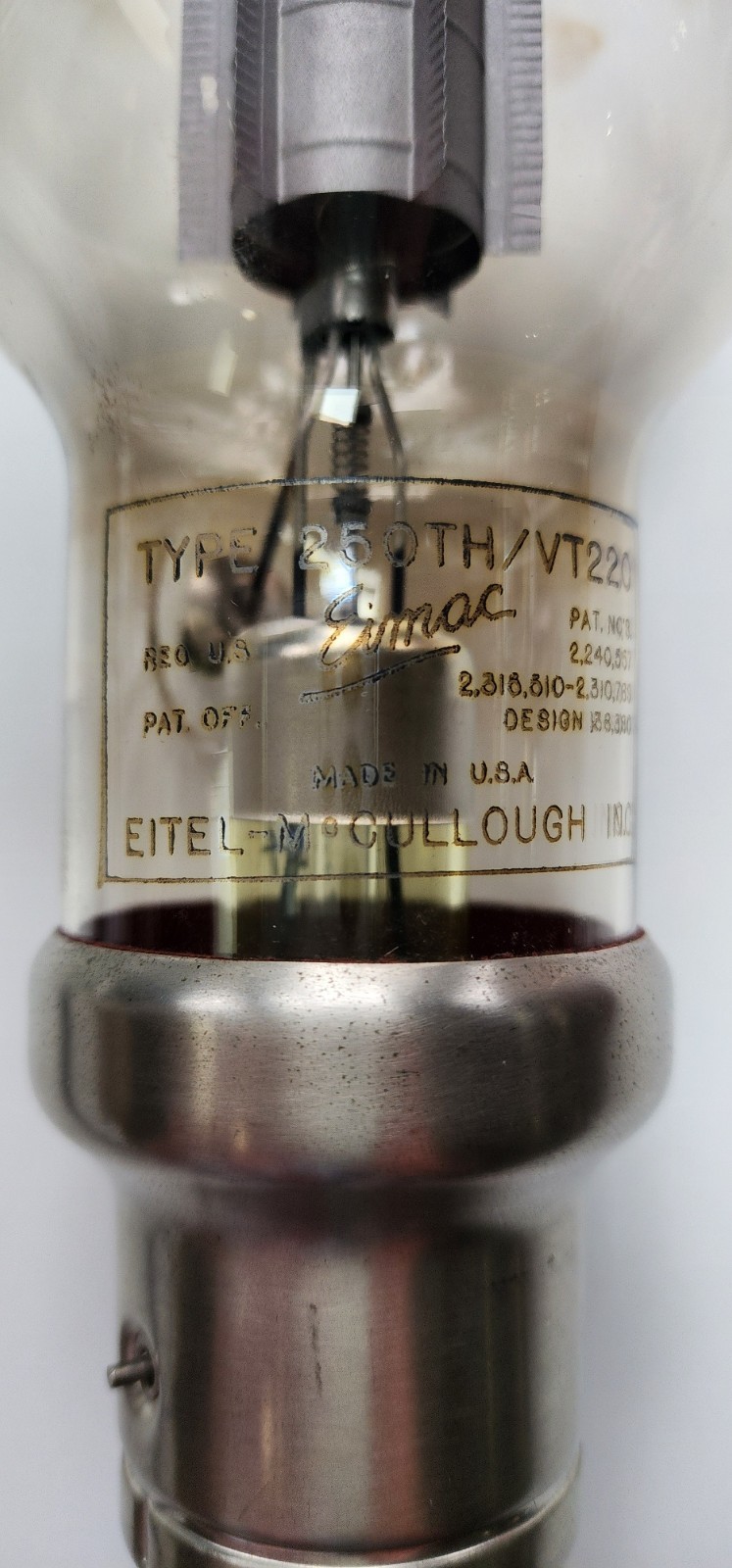 Eimac 250TH VT-220 High-Mu Power Triode Transmitting Tube USA Untested — photo 3