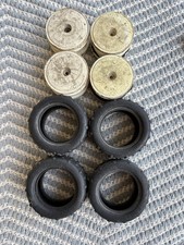 Tamiya Vintage Moon Craft Wheels Reifen Big Wig Rc Buggy weiß Block Set gebraucht 