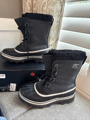 Men's Size 8.5 SOREL Caribou WP Black / Dark Stone Boots