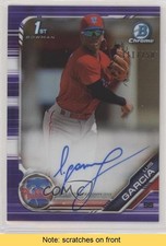 2019 Bowman Chrome Prospects Purple Refractor 111/250 Luis Garcia Auto READ g5i