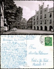 Ansichtskarte Beckum Marktplatz, Cafe - Auto ...