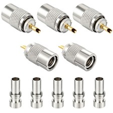 PL 259 Connectors, 5 Pack PL-259 UHF Solder Connector Plug with Reducer, Mate...