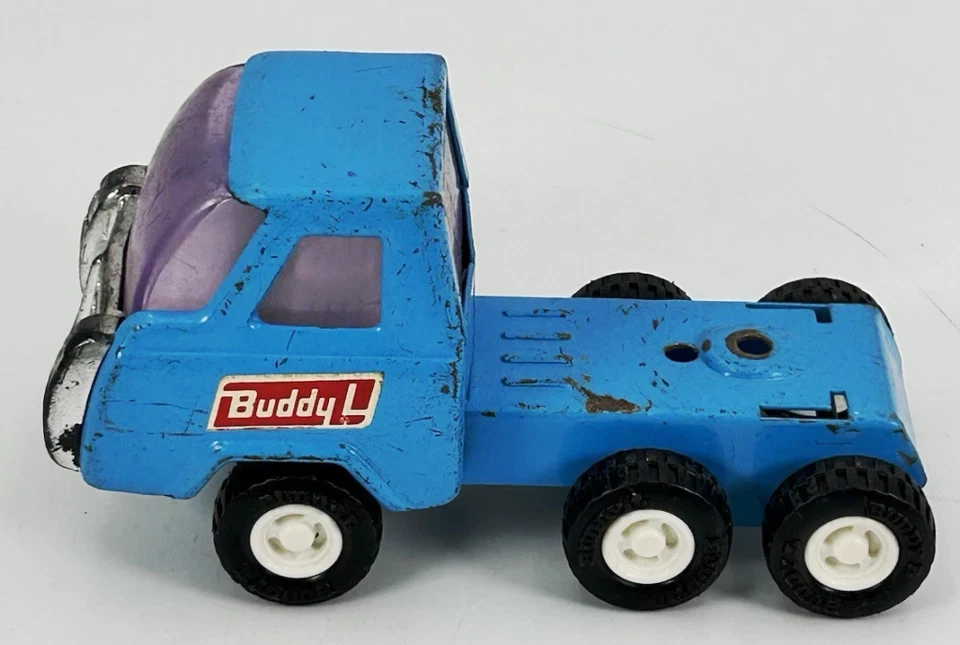 Porta-carros vintage Blue Buddy L aço prensado anos 1960 – anos 70’ - Imagem 2 de 4