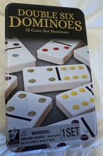 Double Six Dominoes Dominos 28 Colored Dots Cardinal Game Set 100% COMPLETE 