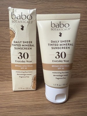 Babo Botanicals Daily Sheer Mineral Sunscreen Fluid SPF 50 Exp 06/27 Unsealed