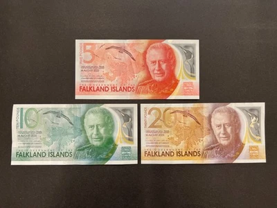 Falkland Islands Pounds "Charles III" Banknote Set (3) LOT: 0706-061 - Image 1 of 4