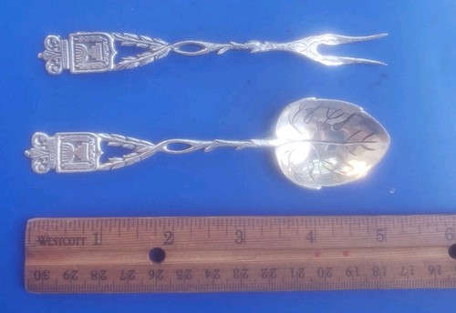 Vintage 5" Israel Silber 800 Set Löffel / Gabel im Original Etui - Bild 8 von 9