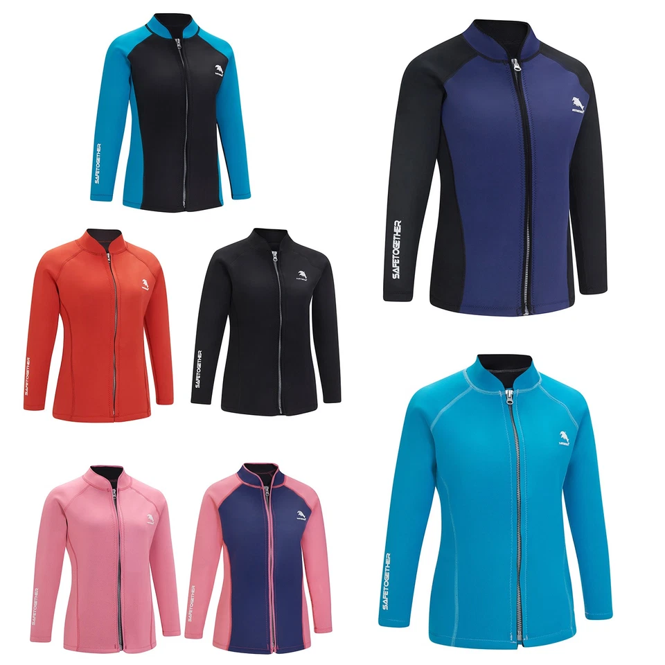 Frauen Badeanzug Reißverschluss Oben Tauchen Jacke Schwimmen Kostüm Erwachsene - Bild 3 von 3