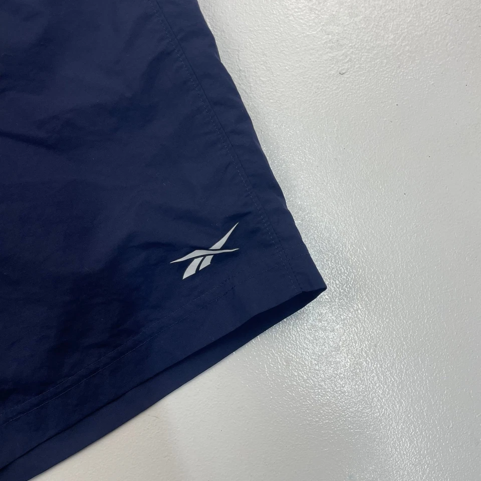 Reebok Men's Bermuda Athletic Shorts Elastic Waist Drawstring Blue Medium - Image 2 of 4