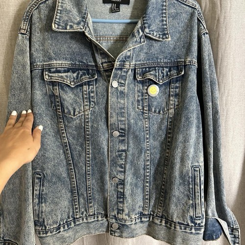Forever 21 Damen Jeansjacke Blau Knopfleiste Kurzarm M - Bild 2 von 4