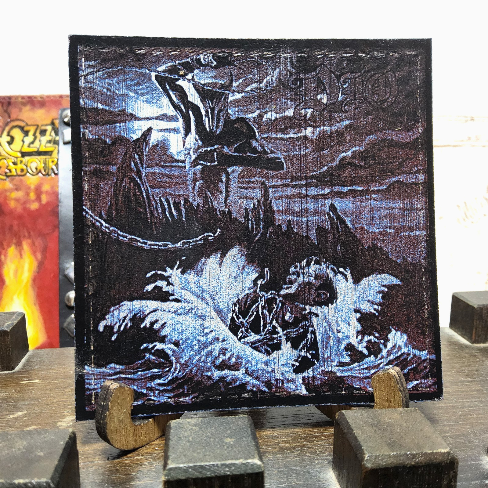 Dio holy diver leather patch laser etched music rock metal print pit battle vest