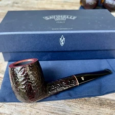Savinelli Roma Rusticated Billiard (129) 6mm Filter Pipe