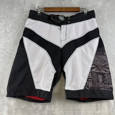 #ad Troy Lee Designs XCair Padded Cycling Shorts Mens 34 Black White MTB Trail $34.99