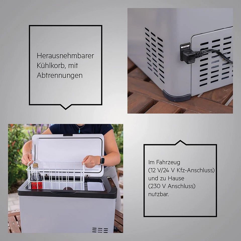 Kompressor Kühlbox 30L AEG -20°C +20°C Kühlschrank 12/24V 230V Camping Auto Boot - Bild 3 von 4
