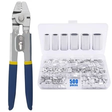 Fishing Crimping Tool Kit, Crimping Pliers with 500pcs Aluminum Crimp Sleeves...