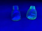 VTG  Uranium Green Depression Glass Salt & Pepper Shaker Set
