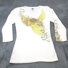 Harley Davidson Medium LS Thermal Smokey Mountains Floral HD Logo Made In USA