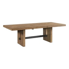 Intercon Furniture Modern Wood Trestle Table in Weathered Oak