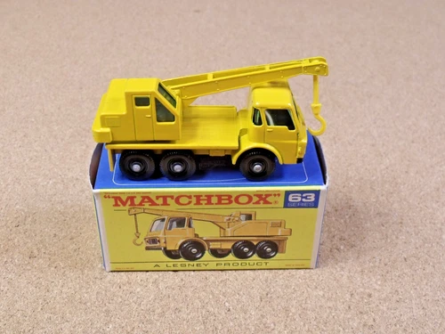 OLD VINTAGE LESNEY MATCHBOX # 63 DODGE CRANE TRUCK ORIGINAL BOX