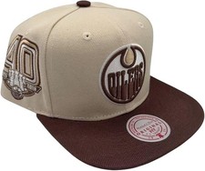 Mitchell  Ness Edmonton Oilers City Hook Snapback Adjustable Hat Cap