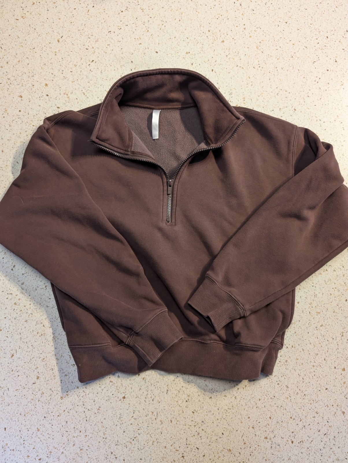 Fabletics Brown Quarter Zip Pullover Athleisure S… - image 1