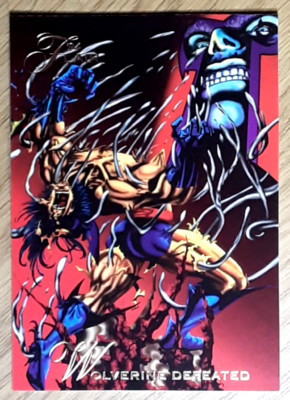 1994 Marvel Annual Flair Card 118 WOLVERINE BESIEGT. Gratis neuer Toplader.