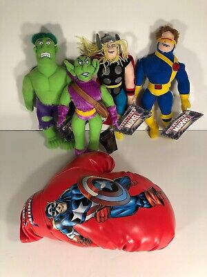 NEW WITH TAGS SET OF 4 ULTIMATE MARVEL PLUSH 8-10 /" TALL