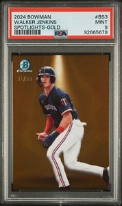 2024 Bowman Chrome WALKER JENKINS Spotlights Gold Refractor /50 - PSA 9 Low Pop