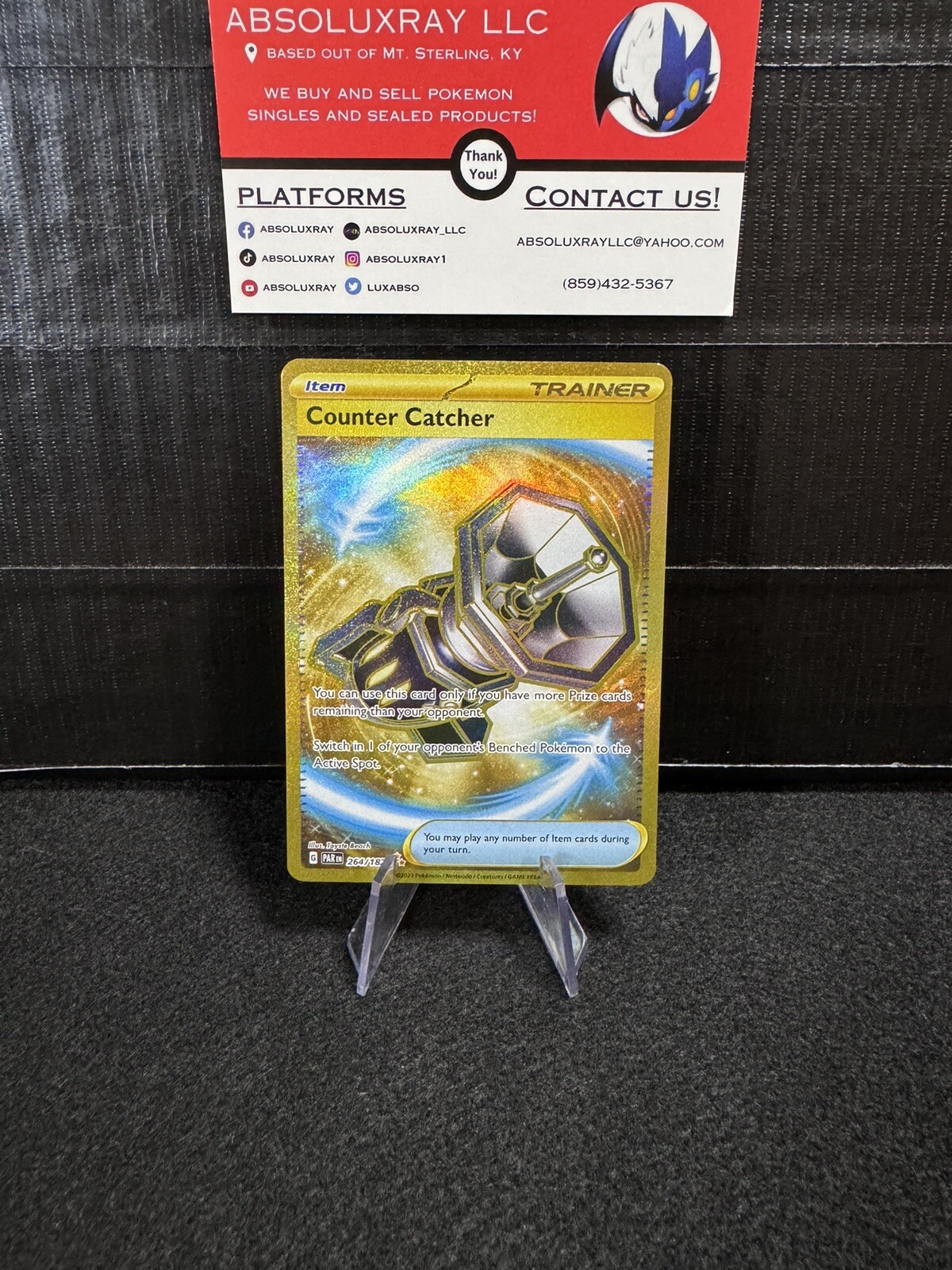 Counter Catcher 264/182 (Hyper Rare Gold Secret) Paradox Rift Pokemon TCG Card
