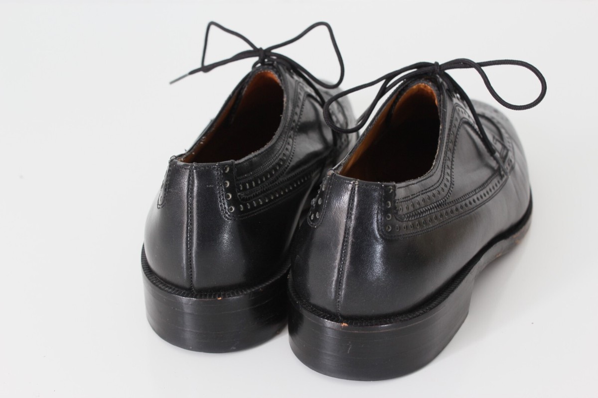 Bally Classic Black Leather Men\'s Wingtips Dress Shoes Size 10D Vintage Bally Italy Mens size 14N Black Soft | Mercari main image 2
