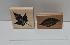 Lot of 2 Anita's 2002 Rubber Stamp Single Leaves New Maple Fall Nature Foliage