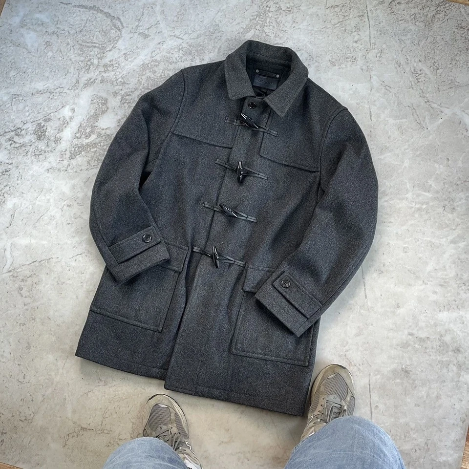 Coach New York Wool Grey Perfect Heavy Duffle Pea Coat - Image 2 of 4
