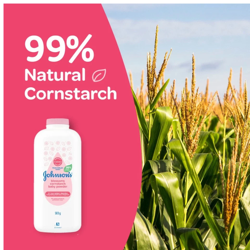 JOHNSON AND JOHNSON BABY POWDER 500g x PACOTE DUPLO (REGULAR/FLORES) AMIDO DE MILHO - Imagem 2 de 4