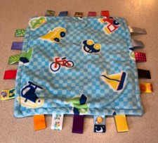 Taggies Transportation Helicopter Car Sail Boat Baby Security Blanket Lovey Blue