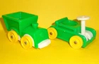 VINTAGE Fisher Price Little People Little Rider's Green Car & Train