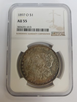 1897-O Morgan Silver Dollar NGC Graded AU 55 Details Cleaned | eBay