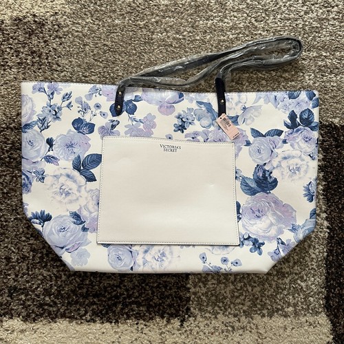 Sac Fourre-tout Victoria's Secret – Noir Imprimé Floral/logo – Neuf Avec étiquettes