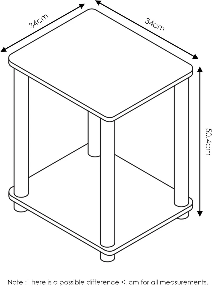 NEW - FURINNO Stylish End Table, French Oak Grey/Black,2-Pack (2-99800GYW) - Image 3 of 4