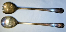 F. B. ROGERS 2 Piece Silver Plate Solid Salad Spoon/Fork Set. Made in England