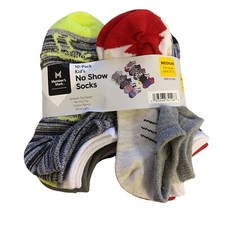 NWT Member's Mark Boy's 10-Pack Smooth Toe Seam No Show Socks Small 7-10