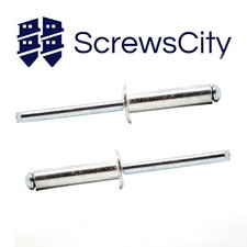 Blind Pop Rivet Dome Head Aluminium Steel Shaft -  All Sizes ISO 15977