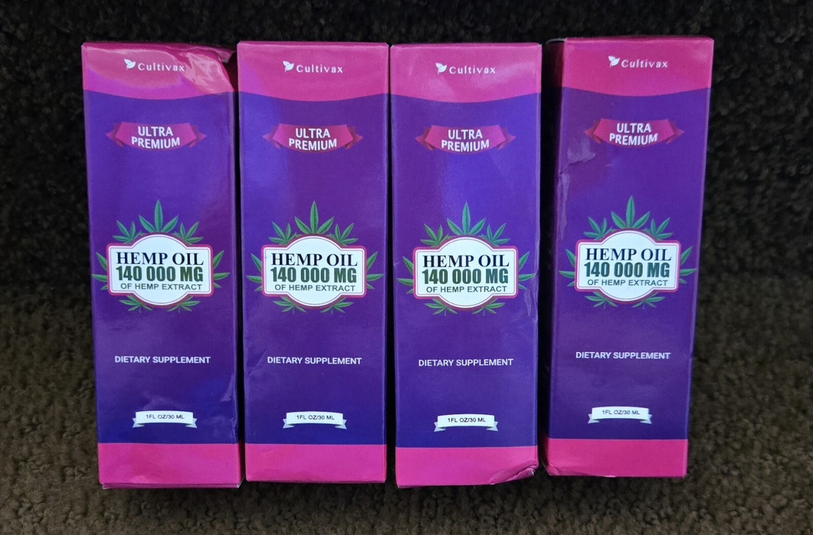 4 pack!! Ultra Premium Hemp Oil 140,000 MG Omega 3, Vitamin C & E, 1 oz Each