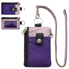 Minimalist RFID Blocking Small Wallet with ID Purple LightPurple