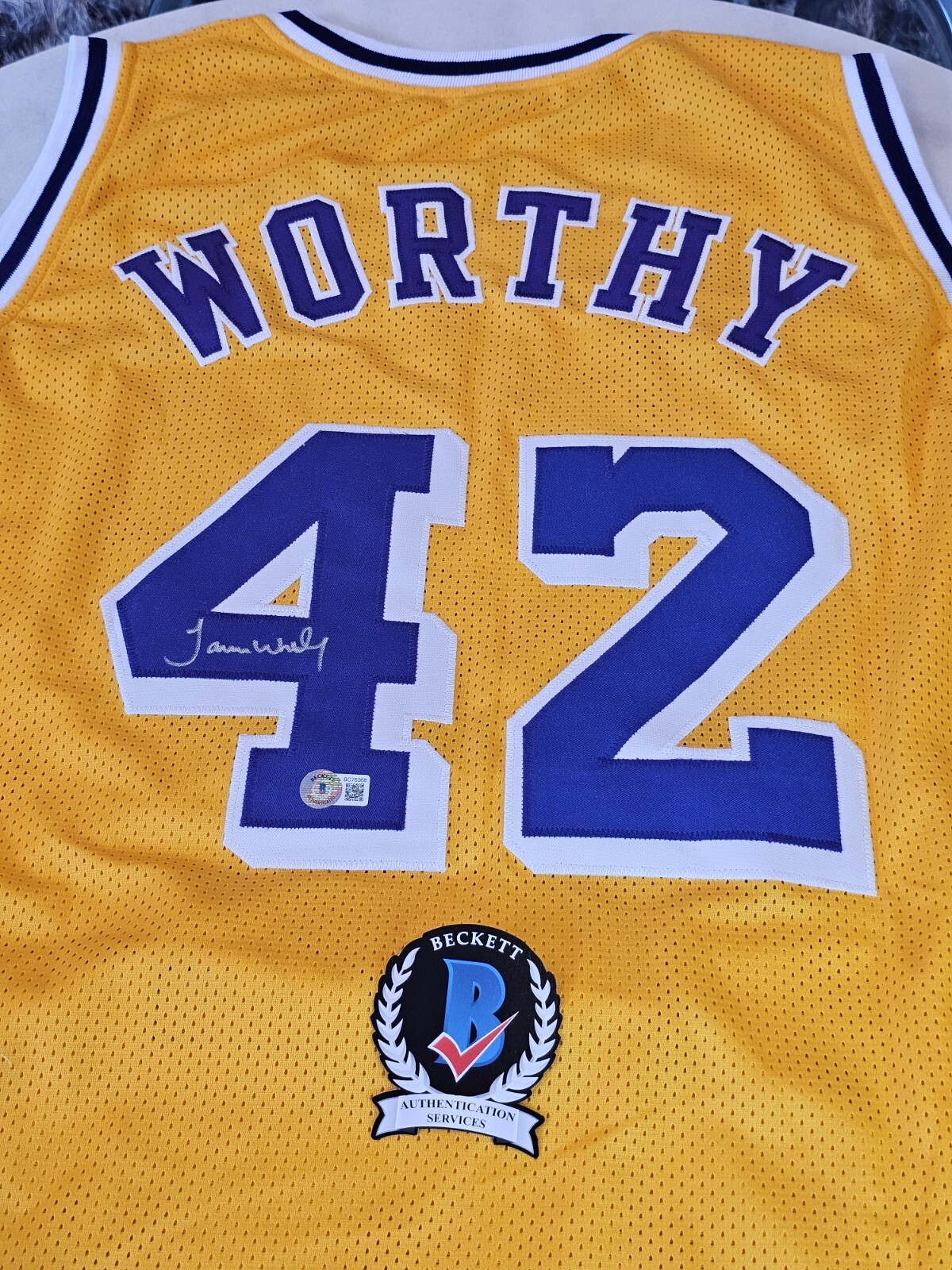 James Worthy Autographed Signed Los Angeles Lakers / Jersey Yellow Custom Jersey Big Game James 